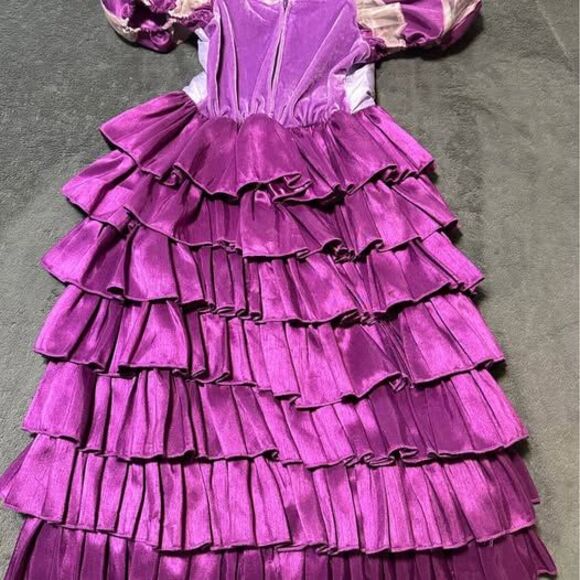 Disney Tangled Rapunzel Girls Tiered Ruffle Halloween Costume Dress (Quality) - Picture 4 of 4